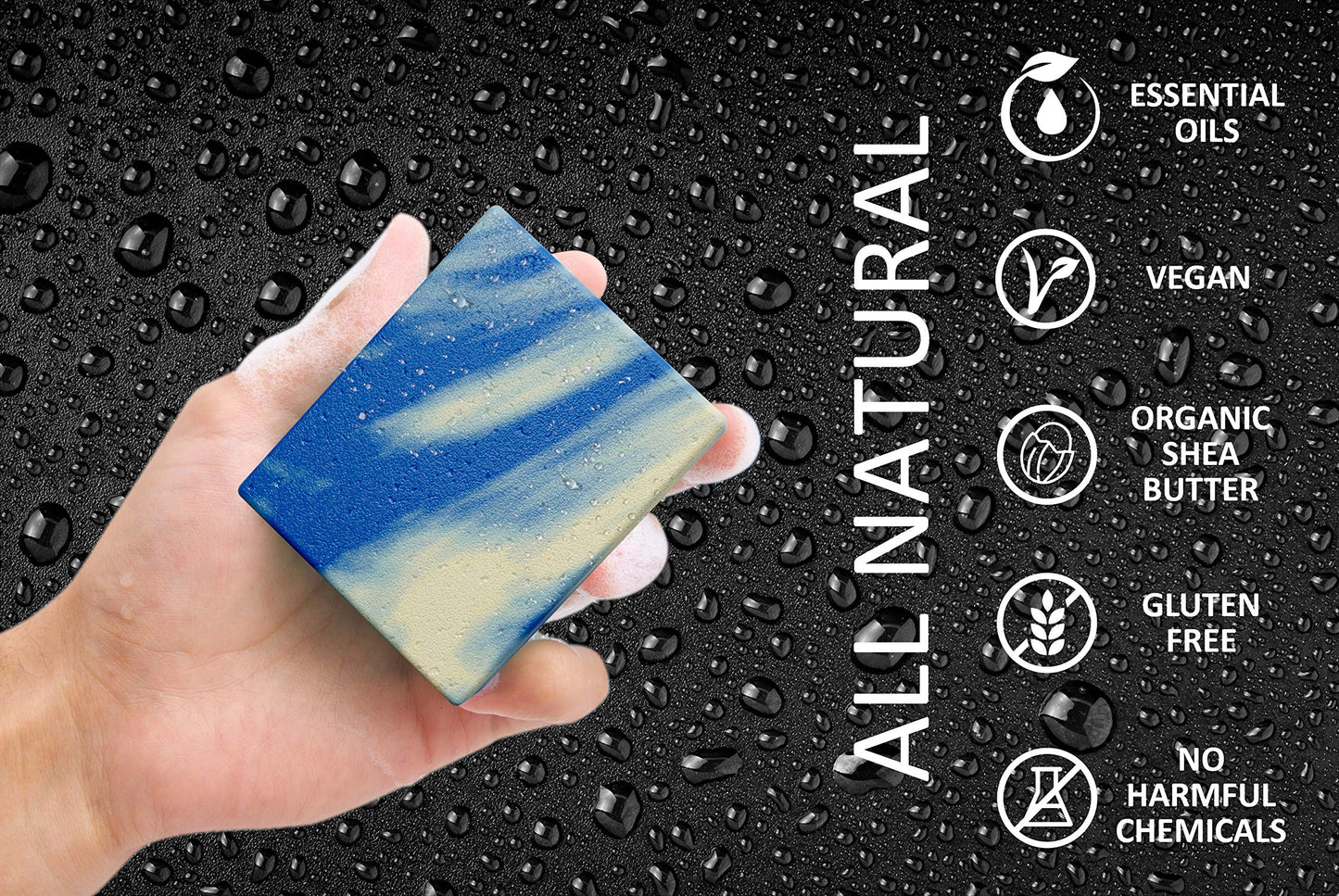 NATURAL AMERICAN SOLDIER Mens Bar Soap - Masculine Scents, 100% Natural Soap for Men - Essential Oils, Organic Shea Butter - Made in USA, Man Body Wash - 5 oz (6pk)